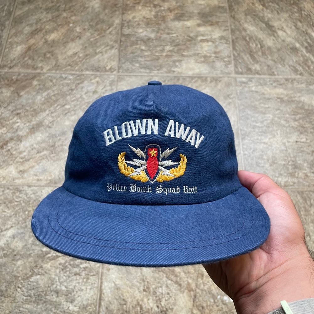 Vintage 1994 Blown Away Movie Promo Hat Police Bomb Squad Unit Snapback Navy